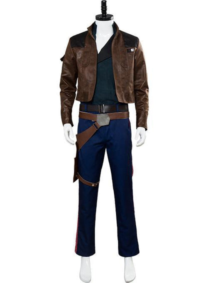 Movie Star Wars Han Solo Brown Jacket Set Outfit Cosplay Costume Halloween Carnival Suit